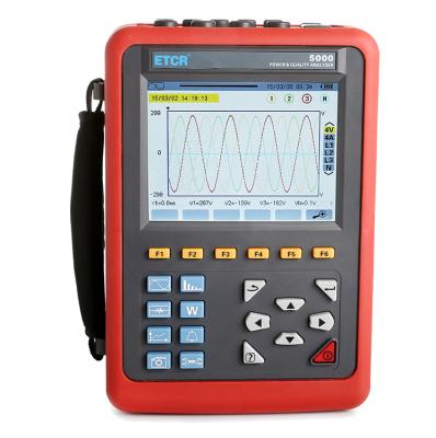 China Digital Energy Meter ETCR5000 Power Quality Analyzer 3 Phase Multifunction Power Quality Monitor With Current Clamp ETCR5000 ETCR040B for sale