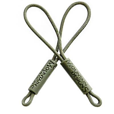 China OEM ODM Manufacturer Brand Custom Logo Silicone Rubber Soft Pvc Nickel Free Green Rope Zipper Puller For Bag Garment Handbag for sale