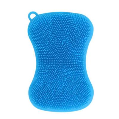 China Hot Sale Food Grade Viable High Quality Silicone Material Kitchen Tableware Use Dish Washing Sponge for sale