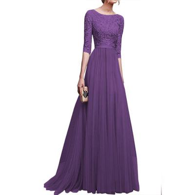 China Breathable Breathable Pleated Plus Size Purple Red Blue Maxi Elegant Casual Bridesmaid Party Evening Dress Long Bridesmaid Dress Wedding for sale