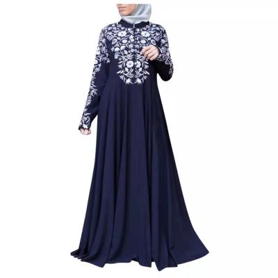 China Modest Abaya Plus Size Women Ethnic Islamic Clothing 5XL Printed Long Sheath Closed Elegant Muslim Abaya Kaftan Dress SC1491-2 SC1491-2 for sale