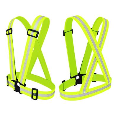 China Safety Visibility XIAKE Reflector Bright Elastic Running Vest High Waist Belt High Visibility Vest With Reflective Strip for sale