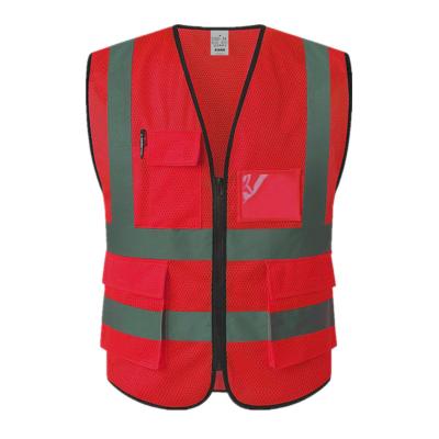 China High Visibility Safety Vest Fabric Worker Reflective Officer XIAKE Breathable Mesh Fabric Reflective Safety Vest With Pockets Mesh Safety Vest for sale