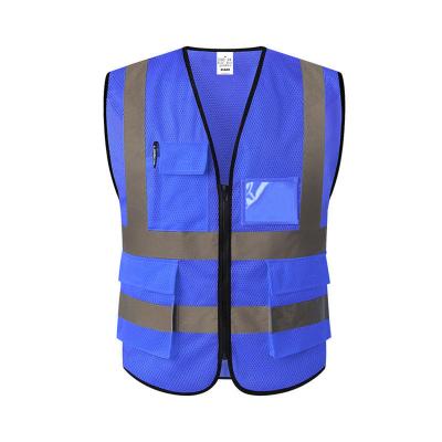 China High Fluorescent Hi-Strength Polyester Mesh Reflective Safety Vest Zipper Visibility XIAKE Vest for sale