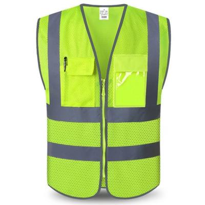 China Front Safety Vests Zipper Pocket ID Reflective Eniso 20471 Vest Safety XIAKE Visibility Tops Waistcoat Wholesale Hi-know for sale