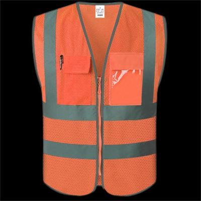 China XIAKE Hi Visibility Multi Pockets PVC Tape Vis Police Vest Orange With Vis Police Pockets for sale