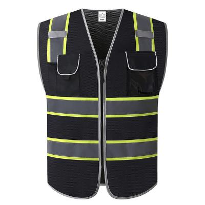 China XIAKE Black High Visibility Bike Gym Protective Cycling Running Motorcycle Jogging Recycling Reflective Vest for sale