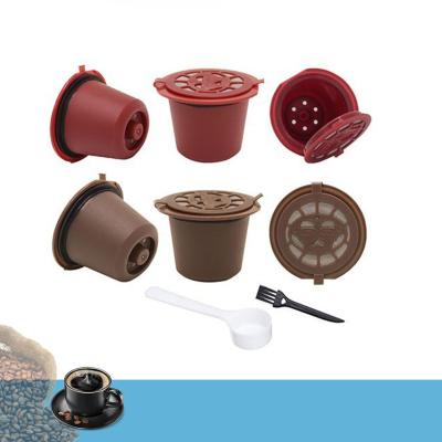 China 1 PCSReusable Nespresso Sustainable Coffee Capsules Cup With Spoon Brush Refillable Coffee Capsule Refilling Filter Coffeeware Gift for sale