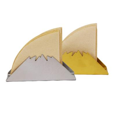 China Silver Snow Cement Table Napkin Sustainable Nordic Home Mountain Shaped Cloth Holder Cloth Clip For Decoration Bar Desk Counter for sale