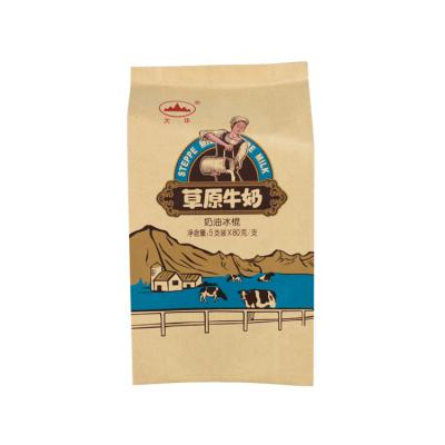 China Barrier fin seal pouch, heat seal side gusset packaging, ice cream packaging bag for sale