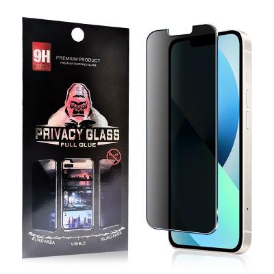 China For iPhone 13 Pro Privacy 2.5D Screen Glass Protector For iPhone 14 13 Full Anti Spy Tempered Glass Screen Protector Film Protector for sale