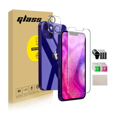 China Best Quality 2.5D 9H HD Mobile Phone Tempered Glass Film High Transparent Camera Lens Mobile Phone Screen Glass Protectors For iphone13 for sale