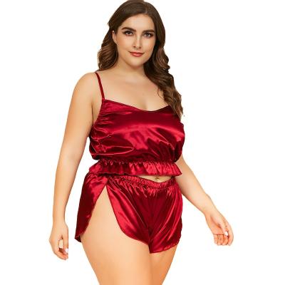 China Plus Size QUICK DRY QUICK DRY Sleepwear Shorts Pajamas 2 Piece Pajamas Sets Plus Size Satin Cotton Women Silk Sleepwear Women for sale