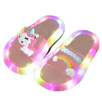 China Other Girl Slippers Children Unicorn LED Kids Slippers Baby Bathroom Sandals Kids Shoes For Girl Boys Light Up Toddler Toddler shoes for sale