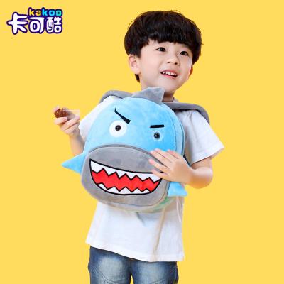 China Light Cute Animal Shark Children's Backpack Boy Girl Plush Backpack Cartoon Children's Backpack for sale