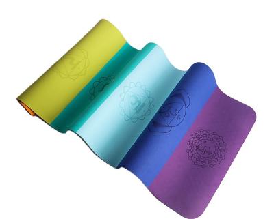 China Rainbow Non-Slip Mat Anti-Slip Printing Hit Color Stripe Yoga Mat Seven Chakras Energy Balance Mat Yoga Anti-Slip Blanket for sale