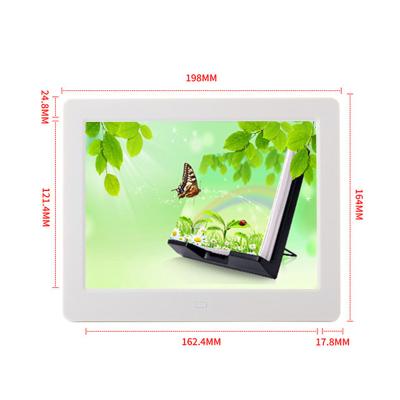 China Hot Selling 8 Inch Mini Digital Clock Playback Mode Slide Music Photo Frame With Remote Control for sale