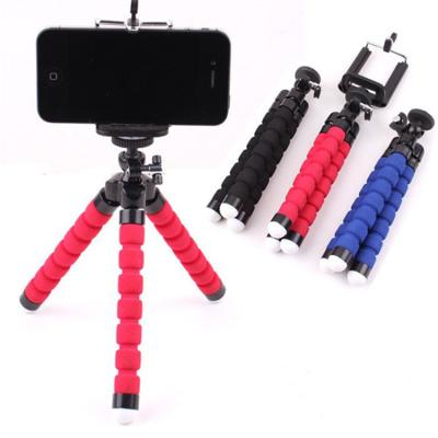 China Mobile Phone Adjustable Universal Lazy Bracket Tripod Sponge Portable Camera Tripod With Mobile Phone Clip for sale