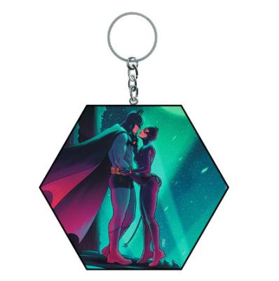 China Custom DIY Animation Character Double Sided Acrylic Keychain Stainless Steel with UV Printing 6-Color Print Method for sale