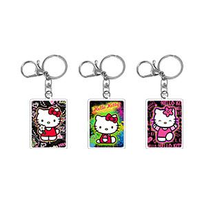 China OEM custom cartoon anime gold acrylic keychain printing silver foil transparent hot stamping epoxy keychains with design for sale