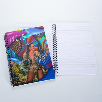 China Stationery Supplies Custom A4/A5/A6 size 3D PP/PET lenticular Printing Cover Sprial Binding Paper Exercise Notebook for sale