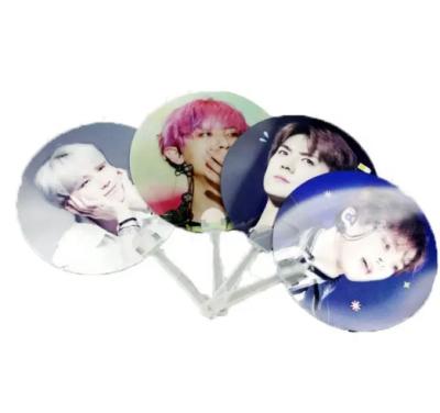 China Custom printed Plastic 0.6mm PET 3D Lenticular Custom Printed Hand Fan for sale