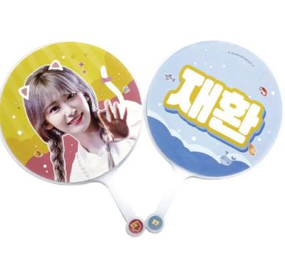 China Custom Lenticulaire One Side Kpop Picket Lenticulaire Picket Fan 3d Lenticulaire Hand Fan Te koop