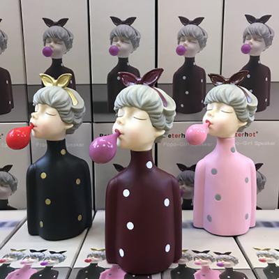 China New Y-355 Mini Bubble Girl BT Cartoon Gift Voucher Wireless Home Mini Speaker TWS Function Phone Speaker for sale