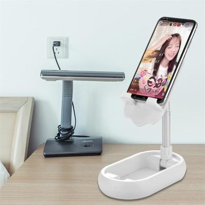 China Classes Smartphone Folding Phone Holder For Mobile Phone Stand Adjustable Cell Phone Desk Stands With Mirror for sale