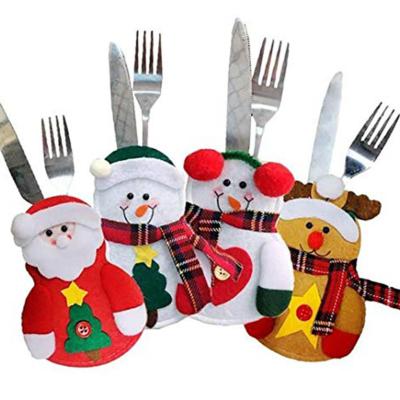 China Fashionable 4pcs Christmas creative knife and fork set home dining table cutlery set holiday atmosphere decoration snowman elder elk love for sale