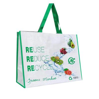 China Eco Friendly Reusable Package Pp Woven Tote Bag Washable With Double Handles for sale