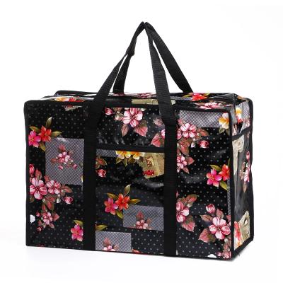 China Customizable Waterproof Nylon Handle Woven Bags Body Zipper Closure CMYK Or Panton Color for sale