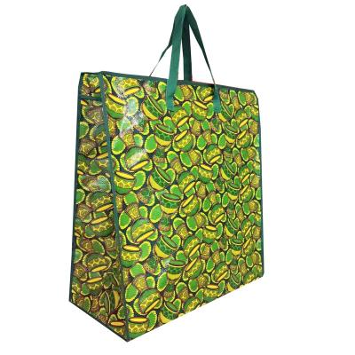 China Customized Strong Carry Bag With Nylon Handle Waterproof Laminated Woven Polypropylene Tote for sale