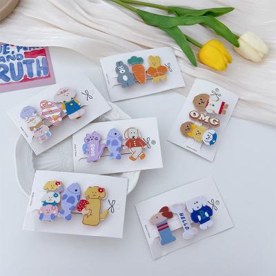 China Women Hair Acessories Cartoon Hair Clip Korean Cute Cute Girl Heart Sweet Side Bangs Clip Trim Head Clip for sale