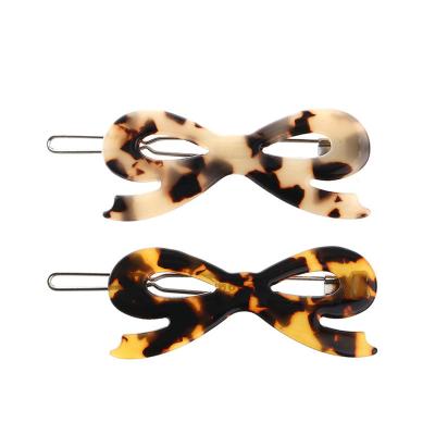 China Ruihyun Fine Ribbon Bowknot Hawksbill Color Acetate Ornament Hair Accessories 5.8cm 5.8*2.4cm for sale