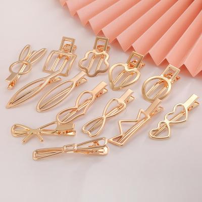 China Color-preserving beauty makeup kc gold diy hairpin accessories platypus clip fishbill clip for hollow clip accessories for sale