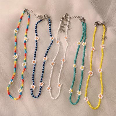 China BOHEMIA short fashion temperament simple glass bead necklace female wild CIS clavicle chain for sale