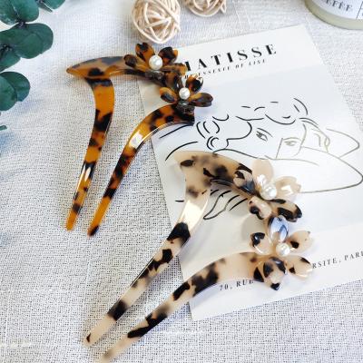 China Travel factory direct sales three-dimensional leopard print flower hair branch for dish hair headdress hairpin for sale