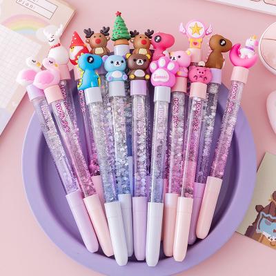 China Full Size Cartoon Oil Quicksand 0.5mm Gel Pen For Students for sale