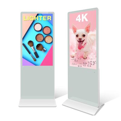 China ISODA Indoor HD Floor Standing LCD Digital Signage Advertising Indoor Equipment Running Touch Screen Super Slim Tablet All In One Kiosk for sale