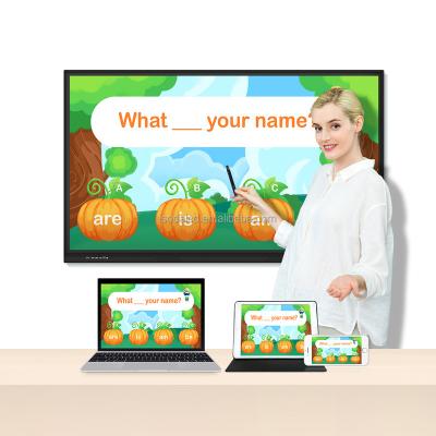 China Large Size Education.Training.Office School Education LCD Display 20 Points Writing Panel IR Touch Interactive Smart Whiteboard for sale