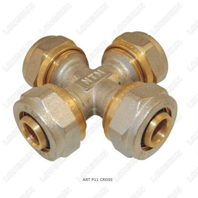 China P10 pex copper long life high quality brass cross pipe fitting for sale