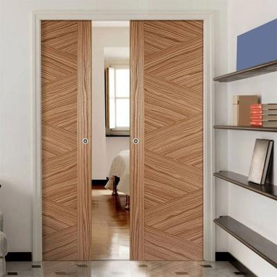 China Sound Insulation PVC MDF PVC Coated Solid Core Pocket Door For Apartment for sale