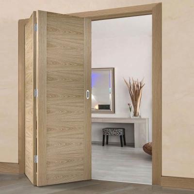 China Sound insulation plywood matte finish melamine core modern solid folding door for condominium for sale