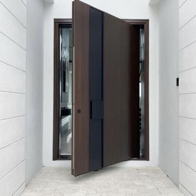 China Fire Protection Sinor Entry Exterior Door Luxury Wooden Pivot Entry Hinges Main Entry Entry Pivot Wooden Doors for sale