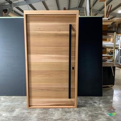 China Sinor MDF Door Designer Black Pivot Entry Room Door Entry Pivot Waterproof Wooden External Main Entrances for sale