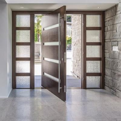 China Sinor Fire Protection Customize Pivot Entry Door Solid Wood Modern Design Pivot Front Doors for sale