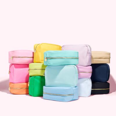 China Cheap Nylon Pouch With Patches Custom Bridesmaid Proposal Gift Makeup Bags Blank Cosmetic Pouch for sale