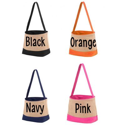 China Wholesale Holiday Easter Basket Decoration Easter Gift Egg Sack Burlap Sublimation Easter Bucket For Kids for sale