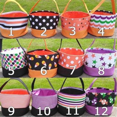 China Cheap Monogrammed Halloween Bag Personalized Halloween Trick or Treat Bucket Bag Basket Packaging for sale